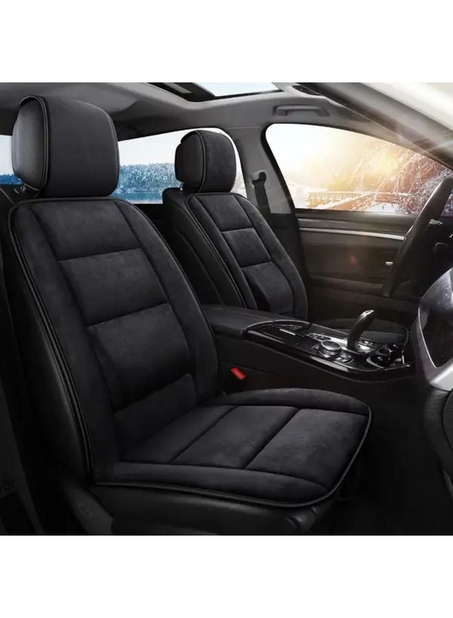 Soft Warm All Season Plush Car Seat Covers Non Slip Scratch Resistant Black - Image 4