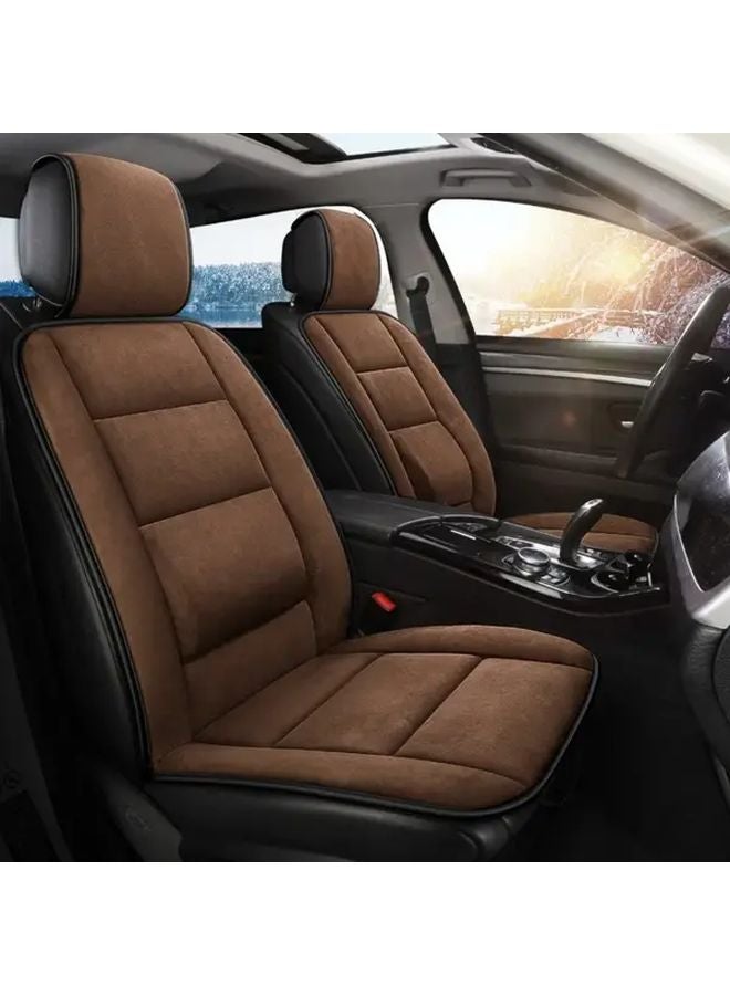 Soft Warm All Season Plush Car Seat Covers Non Slip Scratch Resistant Black - Image 1
