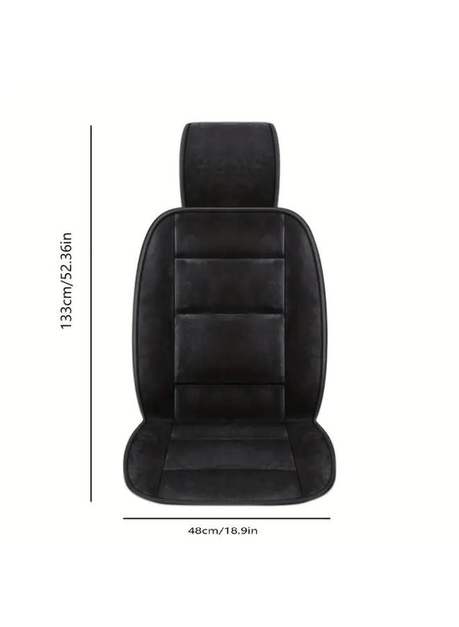 Soft Warm All Season Plush Car Seat Covers Non Slip Scratch Resistant Black - Image 2