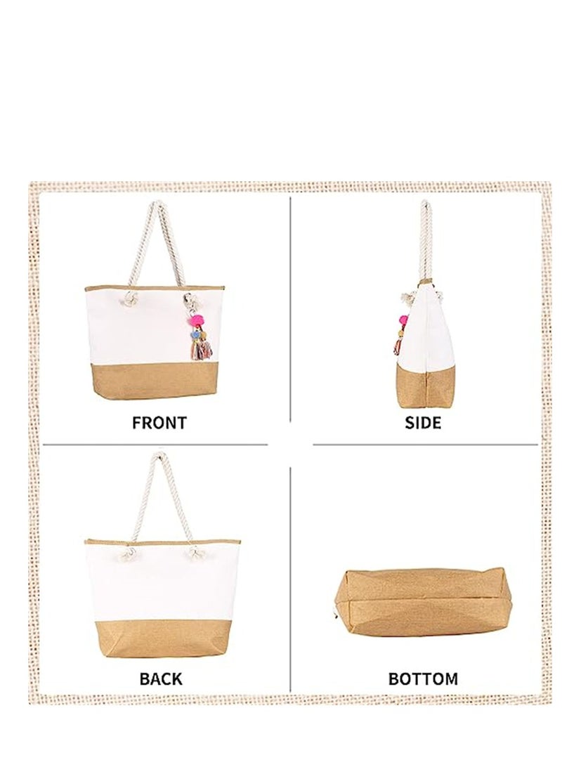 KASTWAVE Straw Tote Bag, Women Large Boho Mesh Straw Beach Tote Bag, Sandproof Waterproof for Swim, Travel, Gym and Beach Holiday - Image 4