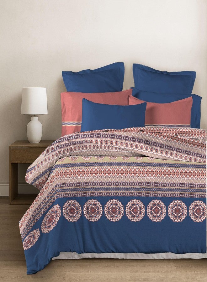 Trident Soft Comfort Bedsheet for Double Bed, 210 TC 100% Cotton Bedsheet, Soft and Breathable, King Size Bedsheet with 2 Pillow Covers - Earthy Tale - Image 2