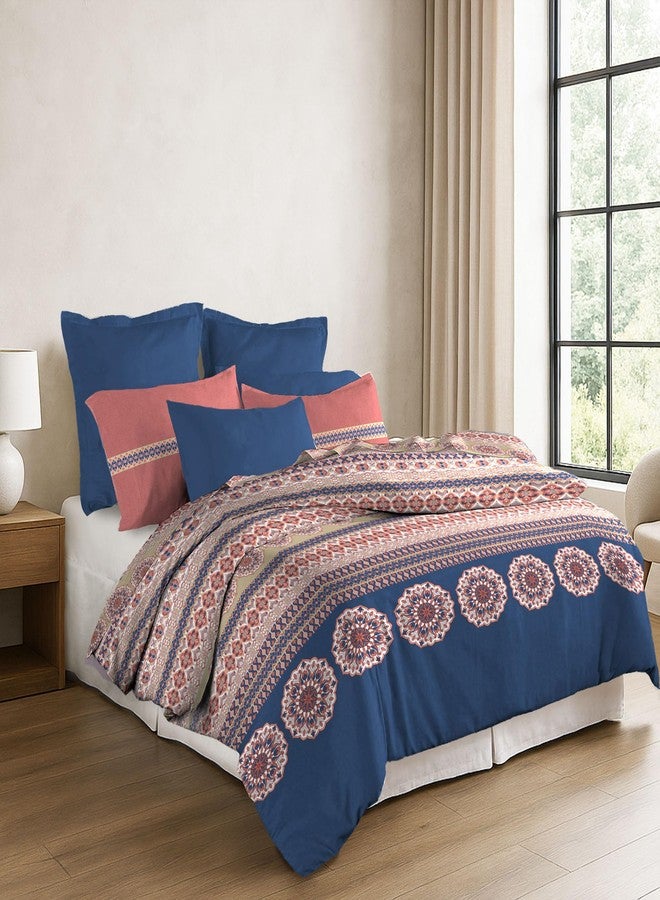 Trident Soft Comfort Bedsheet for Double Bed, 210 TC 100% Cotton Bedsheet, Soft and Breathable, King Size Bedsheet with 2 Pillow Covers - Earthy Tale - Image 1