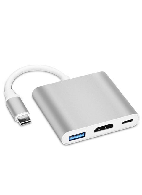 USB C to HDMI Multiport Adapter 3-in-1 Type-C Hub with Thunderbolt 3 to HDMI 4K Output, USB 3.0 Port, PD Quick Charging Port – Digital AV Adapter for MacBook Pro, MacBook Air, Projectors, Monitors