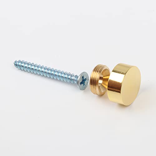 malleable TOPNIKE Mirror Screws, Brass Cap Decorative Mirror Nails, 0.6", Polished Gold, 4 Pack - Image 5