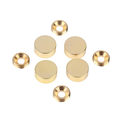 malleable TOPNIKE Mirror Screws, Brass Cap Decorative Mirror Nails, 0.6", Polished Gold, 4 Pack - Image 2