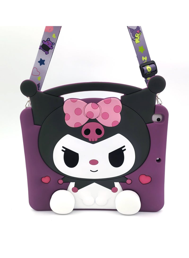 VKL Kids Case Compatible with iPad (A16) 11th/10th Generation (2025/2022), Shockproof Silicone Protective Cover with Stand, Shoulder Strap, Purple - Image 2