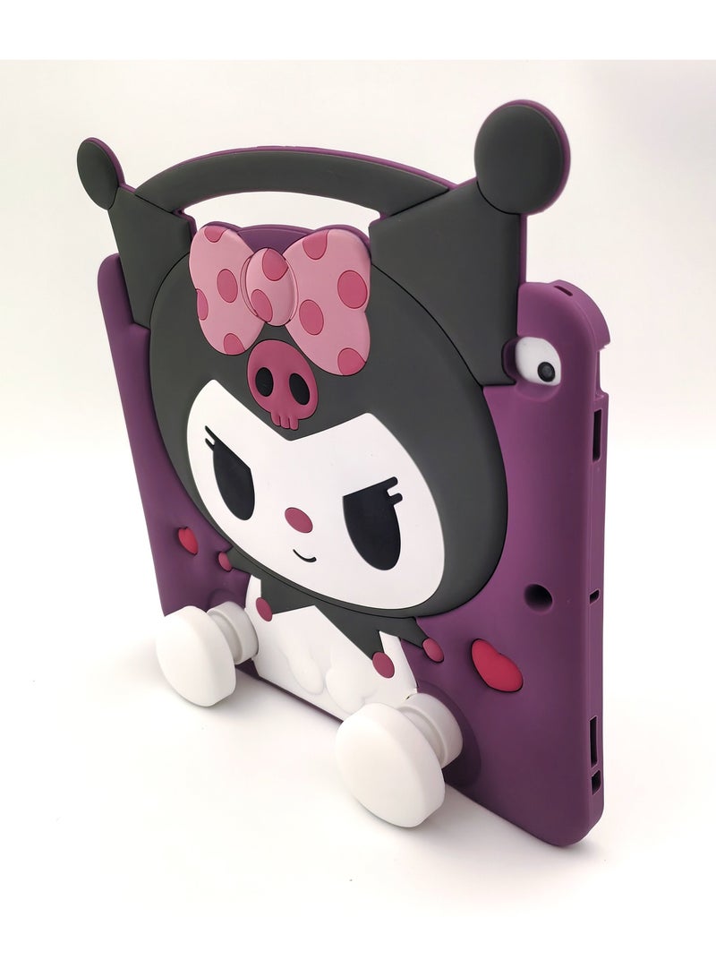 VKL Kids Case Compatible with iPad (A16) 11th/10th Generation (2025/2022), Shockproof Silicone Protective Cover with Stand, Shoulder Strap, Purple - Image 3