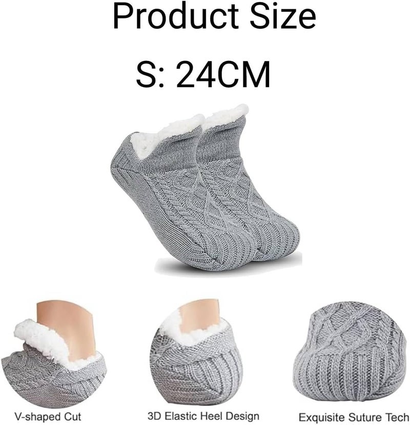 ChicAbode Fluffy Fuzzy Slipper Socks for Men Women, Cotton-lined Cozy Thick Warm Winter Soft Non Slip Socks, Comfy Soft Socks, Thermal Socks - Image 2