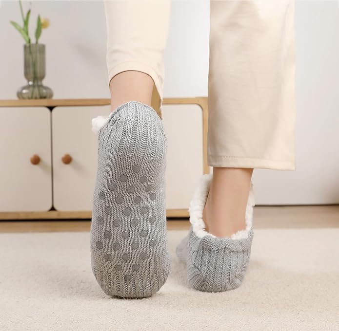 ChicAbode Fluffy Fuzzy Slipper Socks for Men Women, Cotton-lined Cozy Thick Warm Winter Soft Non Slip Socks, Comfy Soft Socks, Thermal Socks - Image 5