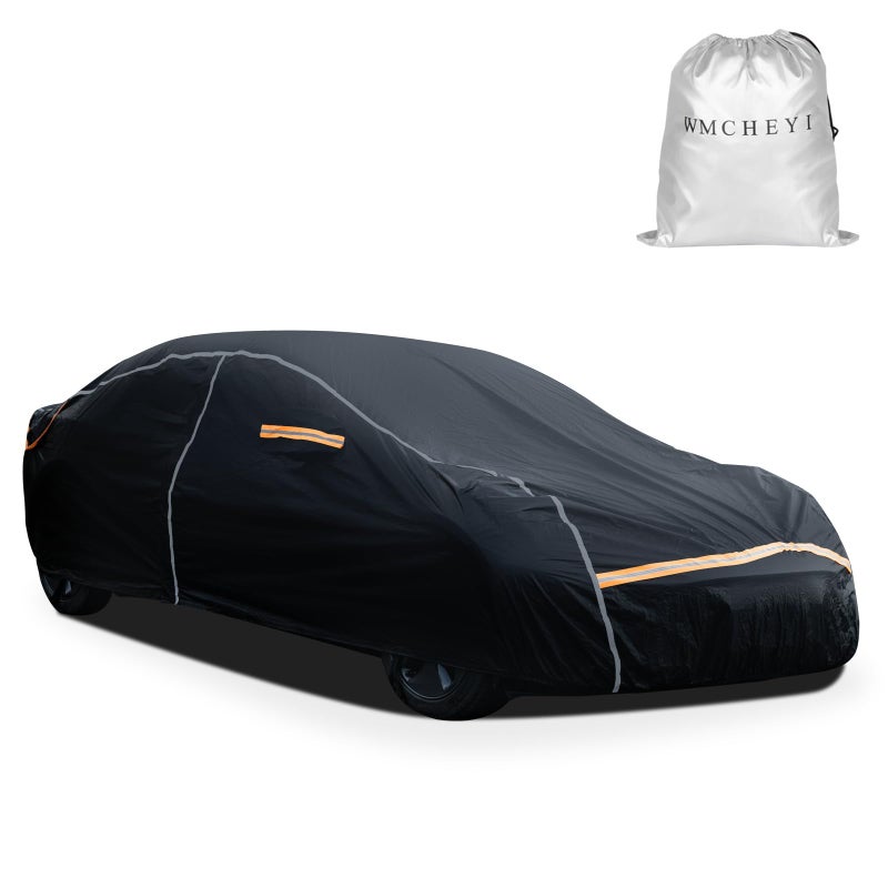 WMCHEYI Car Cover Waterproof All Weather6 Layers Car Covers for Automobiles Full Exterior Cover with Zipper Outdoor Car Cover Sun UV Rain Snow Wind Protection Fit for 1851857059 inchSedan - Image 2
