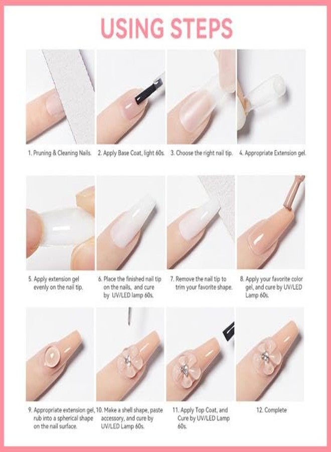 QUEENFINGER Solid Builder Gel for Nails 3D Nail Gel Art Non-Stick Hand Sculpture Hard Gel with Dual Form for 3D Modeling Nail Art Home Manicure DIY for Women (Nude #04) - Image 5