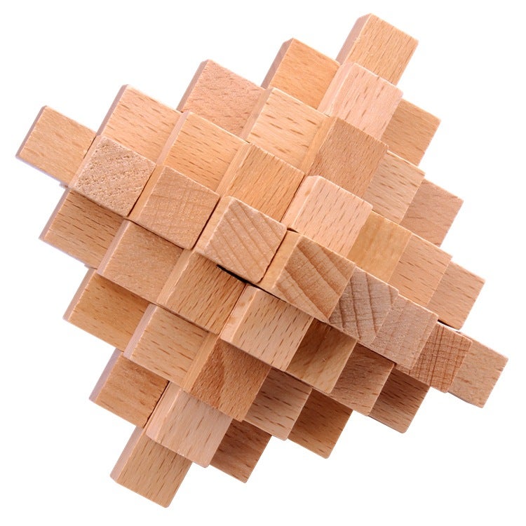 Beech Kongming Lock Classical Adult Intelligence Children'S Educational Toys Disassembly Ring Unlock Mortise And Tenon Luban Lock - Image 5