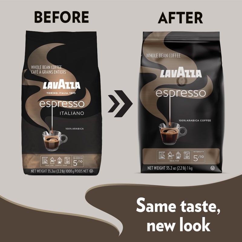 Lavazza Espresso Whole Bean Coffee, Medium Roast, 100% Arabica, 2.2 lb Bag - Image 2