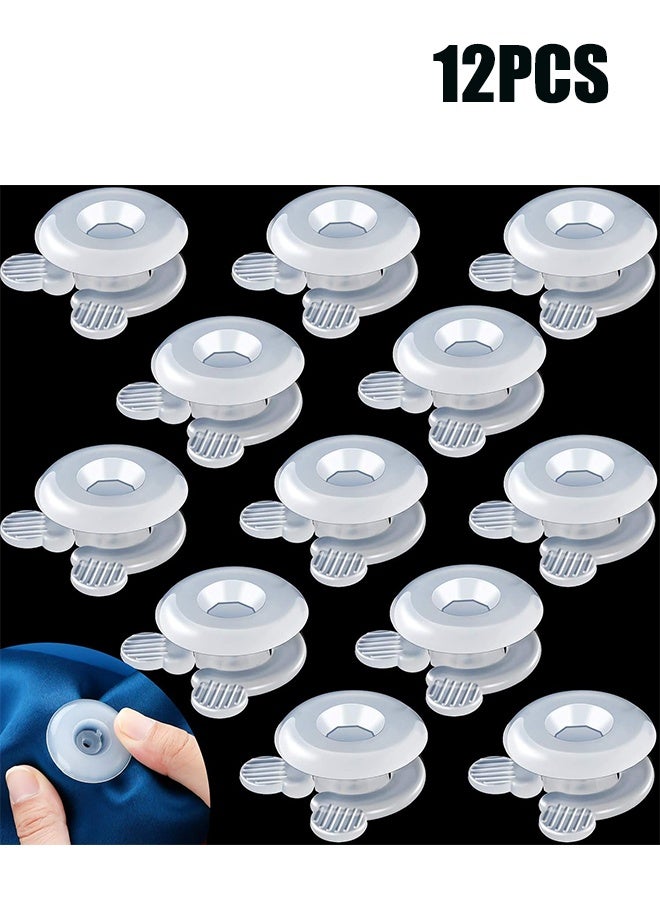 YJ Duvet Comforter Clips, Plastic Quilt Clip Prevent Displacement, Cover Corner Fastener for Sheet Blankets 12 Pcs - Image 1