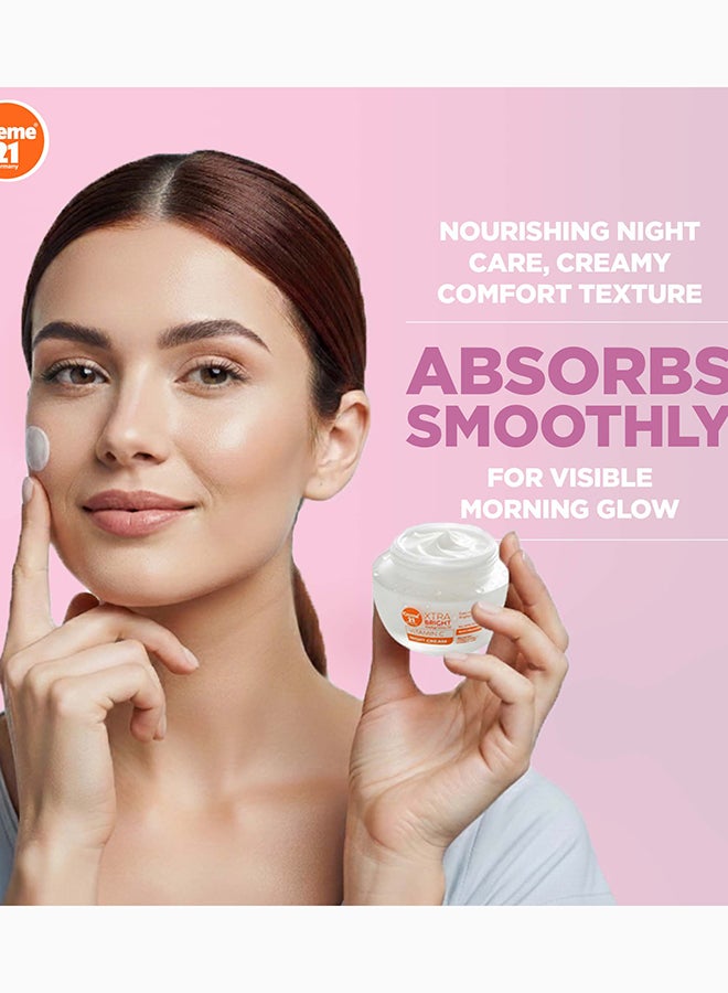 Creme 21 Xtra Bright Night Cream | Face Cream With Niacinamide, Vitamins C, E & B5 | Nourishes, Revitalizes & Brightens Skin Overnight | Suitable for All Skin Types | Born in Germany - Image 4