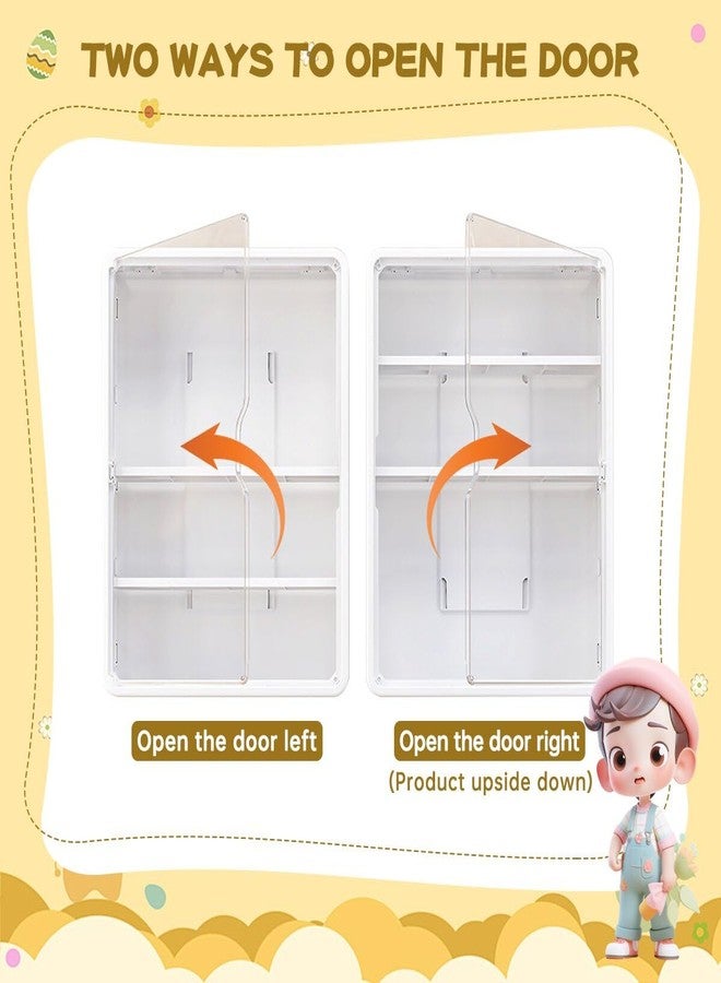 Feleolibe 2Pcs White Display Case for Figures,Wall Mounted Acrylic Clear Storage Case,Dust Proof Display Cabinet Organizer with Shelves Magnetic Door for Mini Figure Toys or Collectibles Figures - Image 4