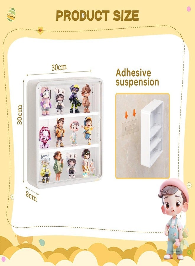 Feleolibe 2Pcs White Display Case for Figures,Wall Mounted Acrylic Clear Storage Case,Dust Proof Display Cabinet Organizer with Shelves Magnetic Door for Mini Figure Toys or Collectibles Figures - Image 2