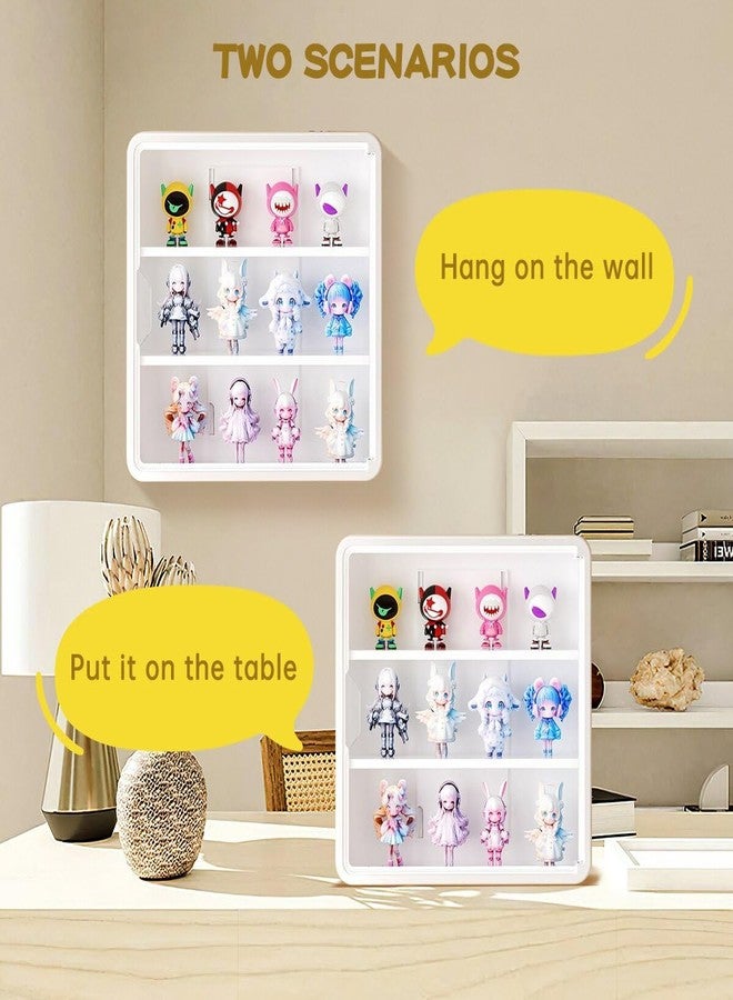 Feleolibe 2Pcs White Display Case for Figures,Wall Mounted Acrylic Clear Storage Case,Dust Proof Display Cabinet Organizer with Shelves Magnetic Door for Mini Figure Toys or Collectibles Figures - Image 5