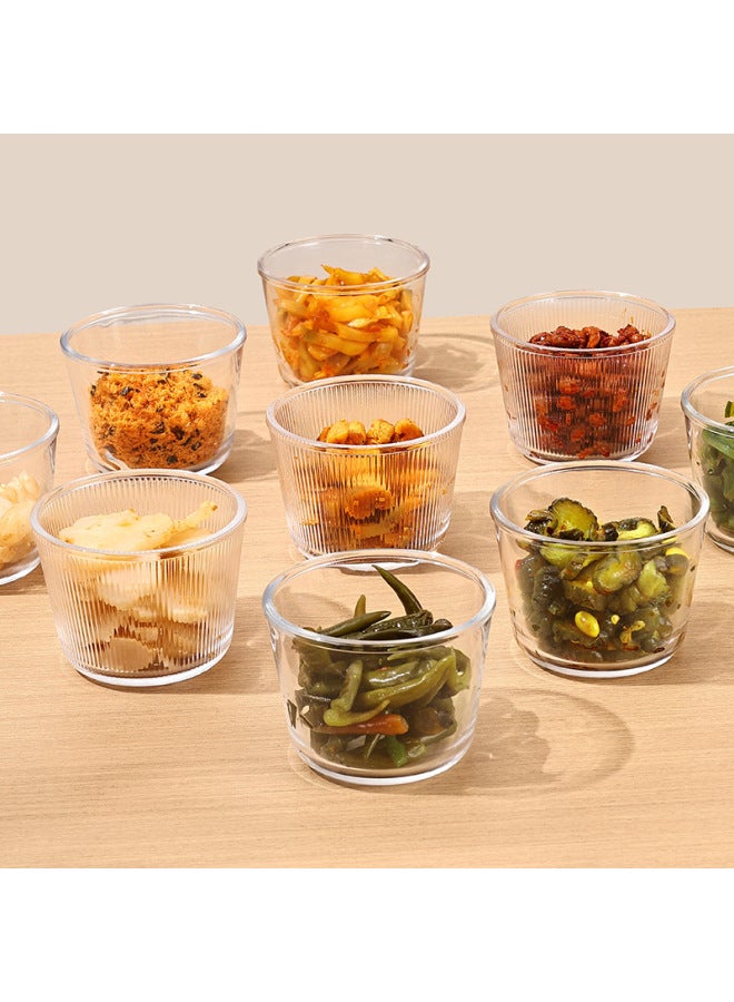 Microwave Oven Special Round Fresh-keeping Box High Borosilicate Glass Pickle Sealed Jar Refrigerator Fruit And Vegetable Storage Jar-Specifications:Sky Blue Vertical Pattern Pickled Jar  - Image 2