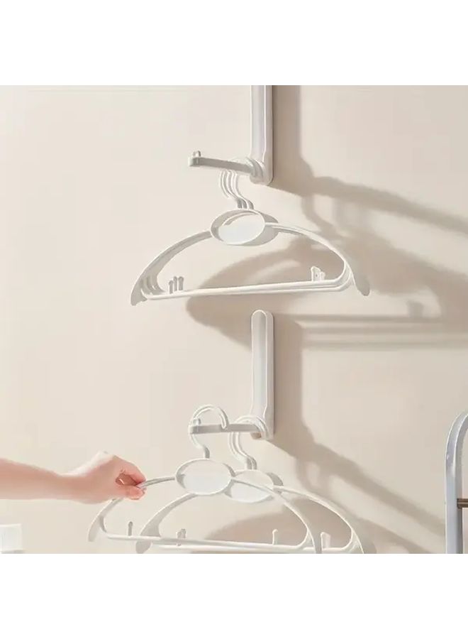 White Foldable No Drill Hanger Storage Tool For Bedroom Organization - Image 5