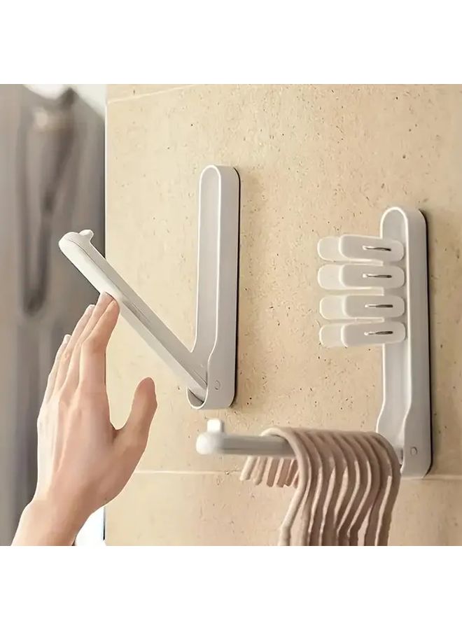 White Foldable No Drill Hanger Storage Tool For Bedroom Organization - Image 4
