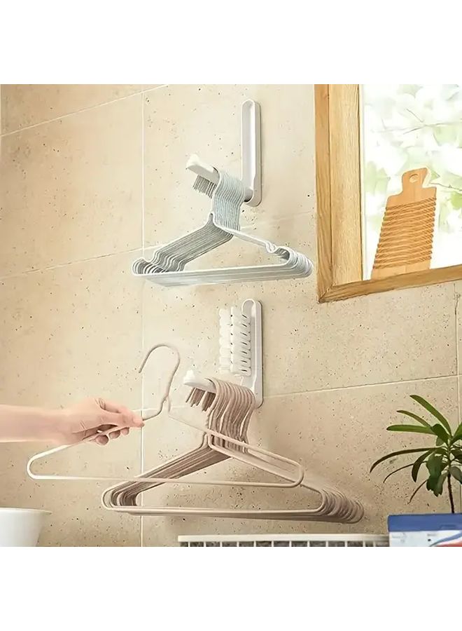 White Foldable No Drill Hanger Storage Tool For Bedroom Organization - Image 1