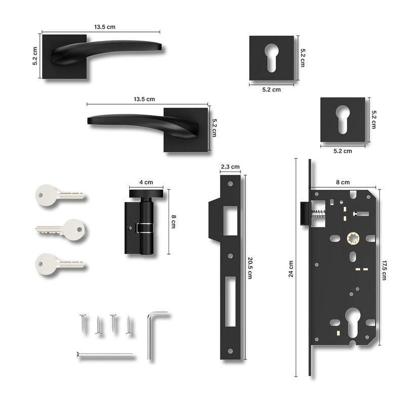 GRIVAN Deluxe Door Locks for Main Door Mortise Door Lock Set with 3 Brass Keys Bedroom Door Lock Handle Lock for HomeOfficeHotel Antique Finish 2 Years Warranty - Image 5