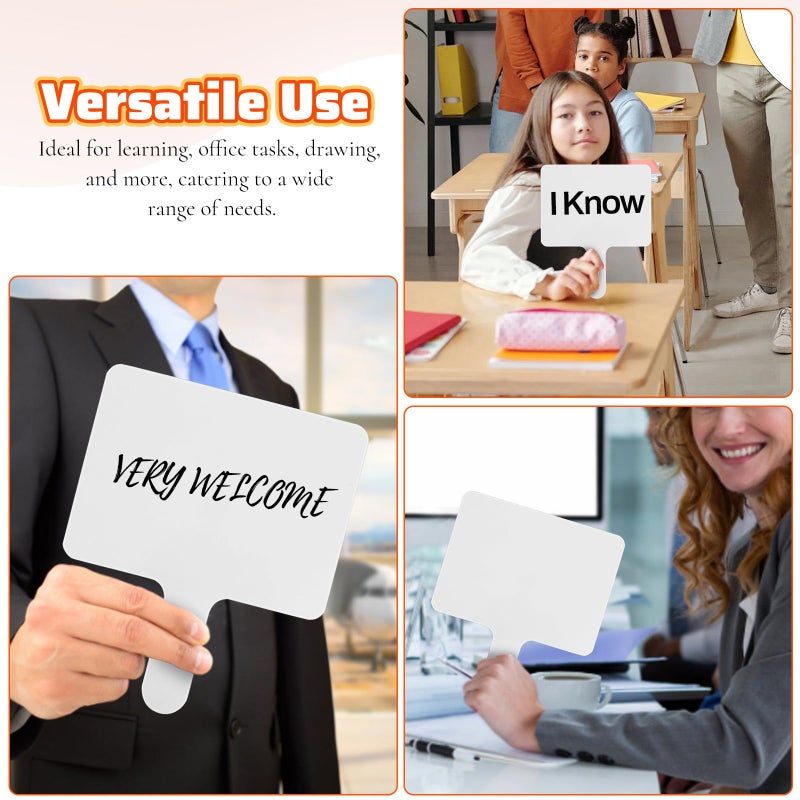 Double Sided Dry Erase Handheld Whiteboards Wooden 6 Pack Portable for Classroom Office - Image 4