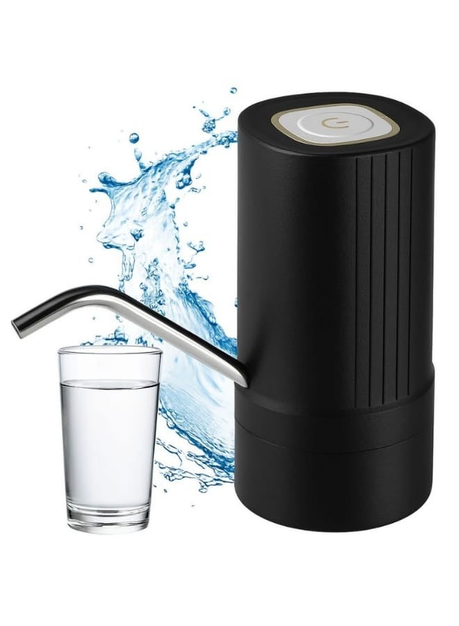 تقليدي مضخة مياه كهربائية سعة 5 جالون – مضخة مياه أوتوماتيكية قابلة للشحن USB، مضخة مياه محمولة للمنزل والمكتب والمطبخ والتخييم – لون أسود - Image 1