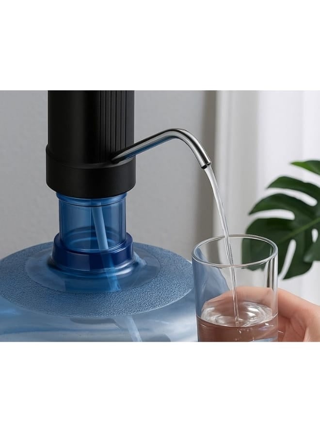 تقليدي مضخة مياه كهربائية سعة 5 جالون – مضخة مياه أوتوماتيكية قابلة للشحن USB، مضخة مياه محمولة للمنزل والمكتب والمطبخ والتخييم – لون أسود - Image 5