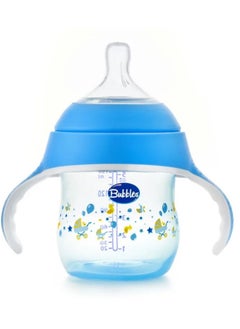 Bubbles Natural Feeding Bottle 150 ml with handle (3+ Months)-Blue, Multishape
