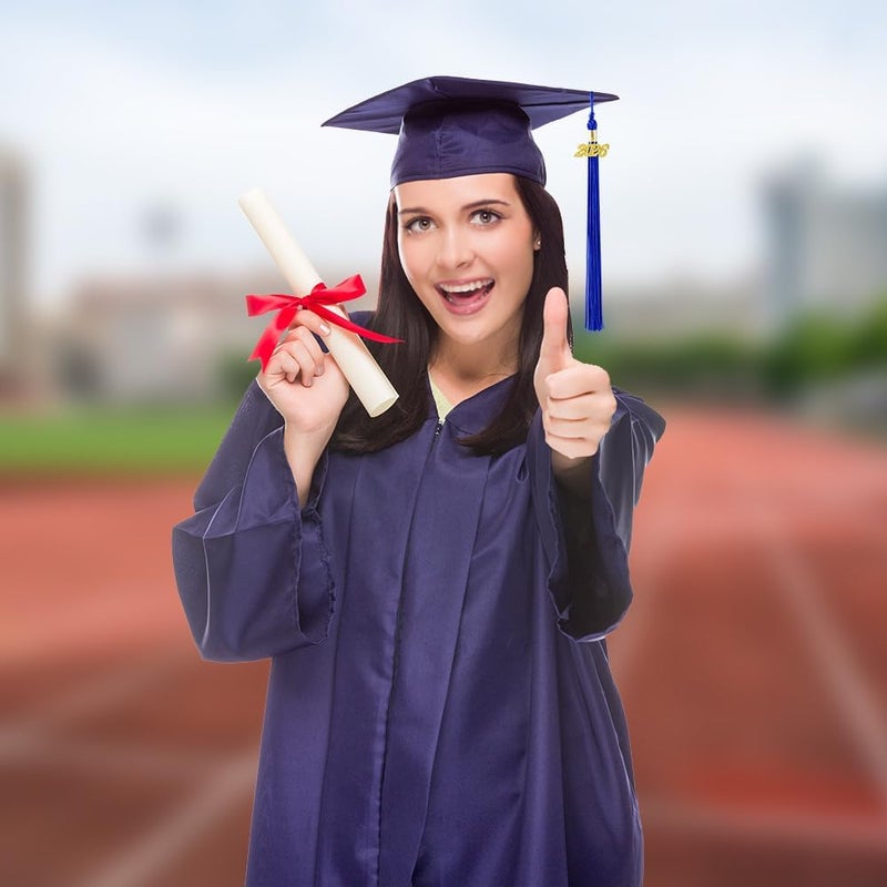 شرابة التخرج 2026، شرابة التخرج 2026، شرابات قبعة التخرج الأكاديمية 2026 مع قلائد تاريخية ذهبية للخريجين، زينة قبعة التخرج للخريجين، أزرق - Image 4