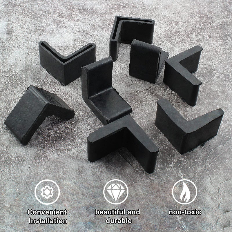 Suiwotin 10Pcs 35Mm X 35Mm L Shaped Rubber Angle Iron Caps, Black Furniture Angle Iron Foot Pads, L Shape Furniture Rubber Pad Foot Leg Cover - Image 2