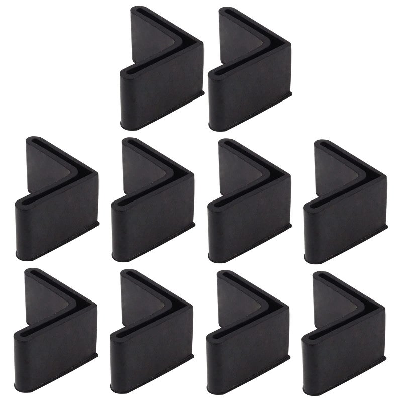 Suiwotin 10Pcs 35Mm X 35Mm L Shaped Rubber Angle Iron Caps, Black Furniture Angle Iron Foot Pads, L Shape Furniture Rubber Pad Foot Leg Cover - Image 1