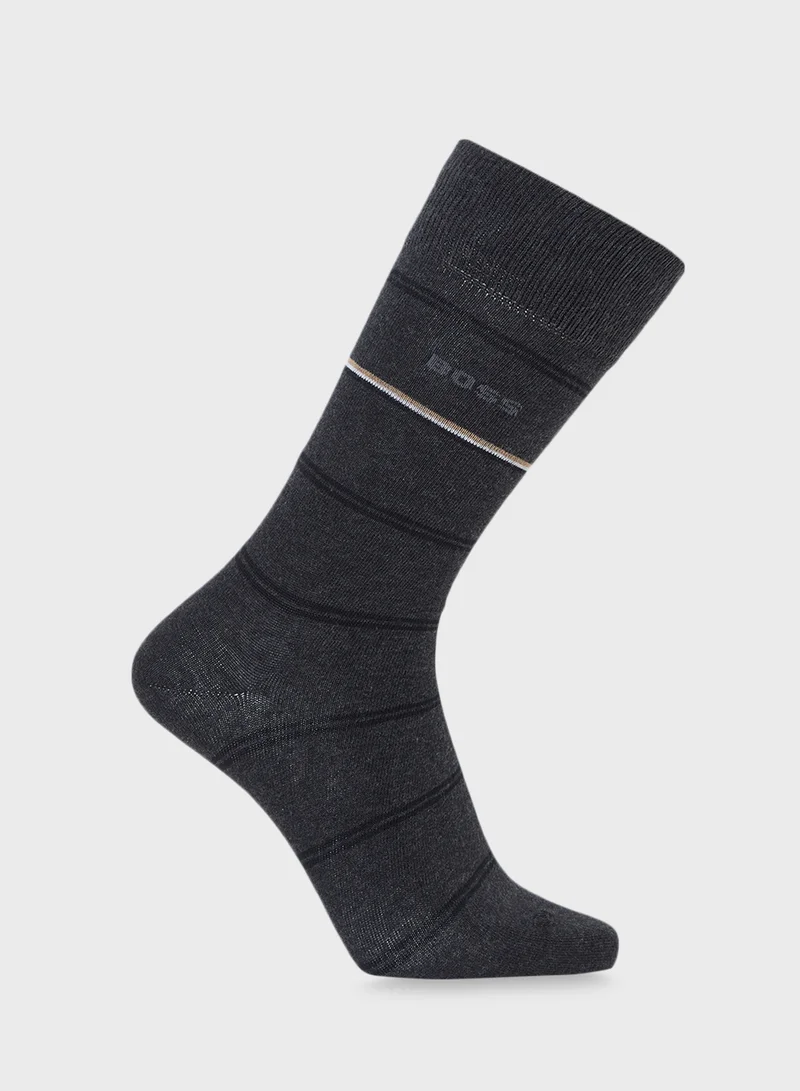 BOSS 3 Pack Gift Stripe Socks