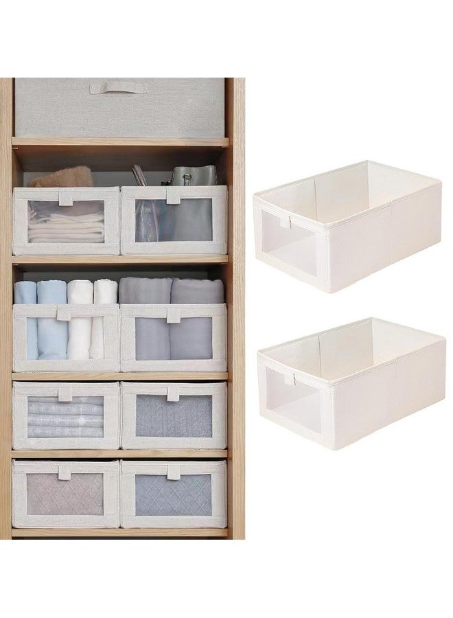 Niwlix Niwlix 2 Pcs Wardrobe Organizer for Clothes, Closet Organizer Storage Box with Clear Window, Foldable Closet Organiser Basket for Clothing, Jeans, Pants, T Shirts, Shelves, Toys - Image 1