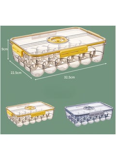 JiFENG 24 Grid Egg Holder Acrylic Transparent Thick Timer Egg Storage Container for Refrigerator  - Image 2