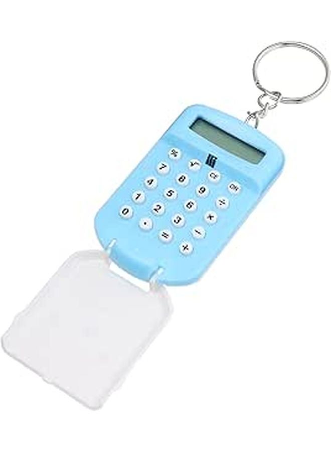 2Pcs Blue Mini Pocket Calculator with LCD Display Portable for Students School Office Exam - Image 1