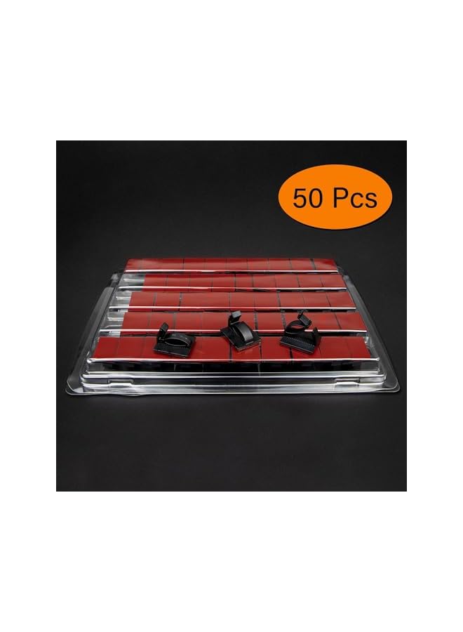 Green Tiger 50Pcs Adjustable Cable Management Clips, Adhesive Organizers Sticky Wire Clips Cord Holder for TV PC Ethernet Under Desk Wall Home Office - Image 2