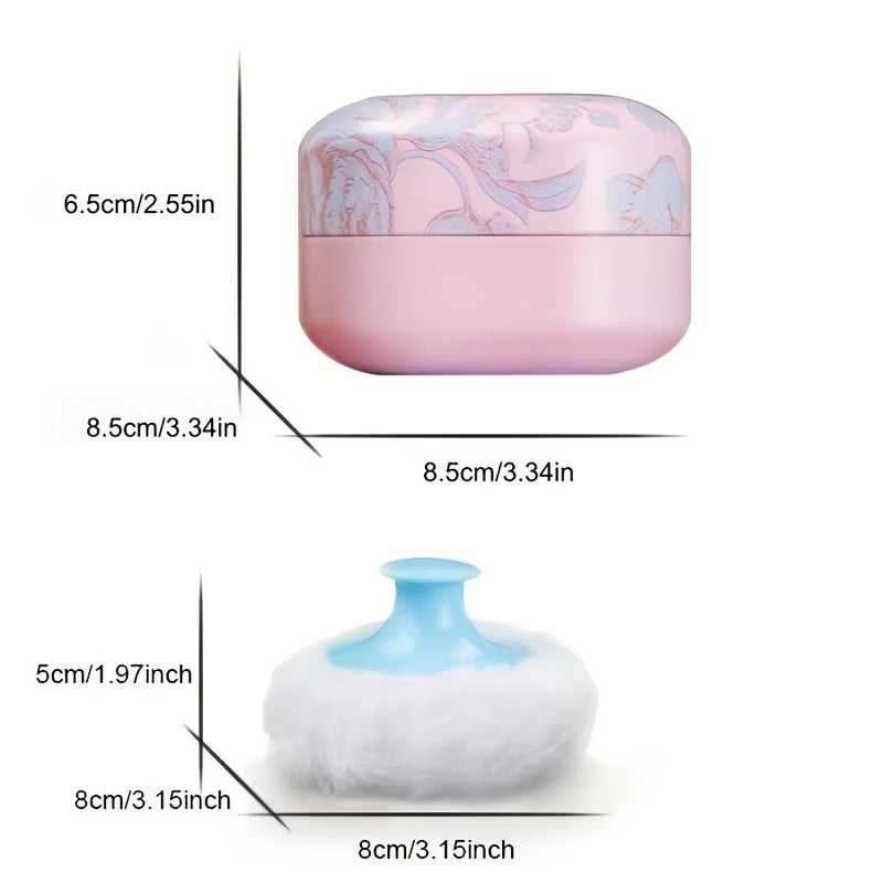 Red Large Plush Powder Puff Body Loose Powder Makeup Case Travel Fluffy - Image 4