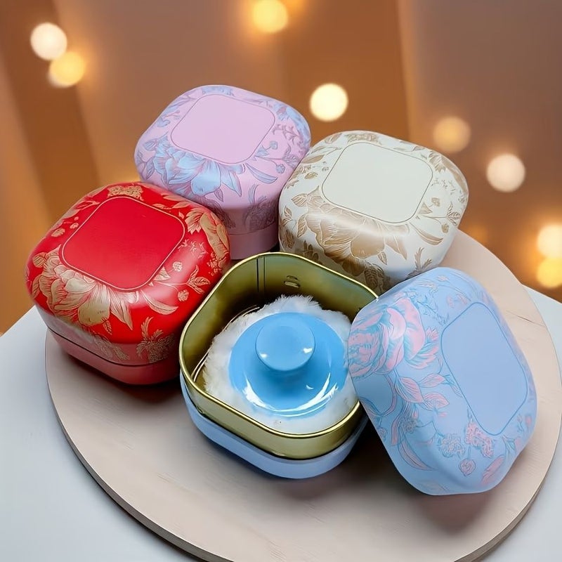Red Large Plush Powder Puff Body Loose Powder Makeup Case Travel Fluffy - Image 2