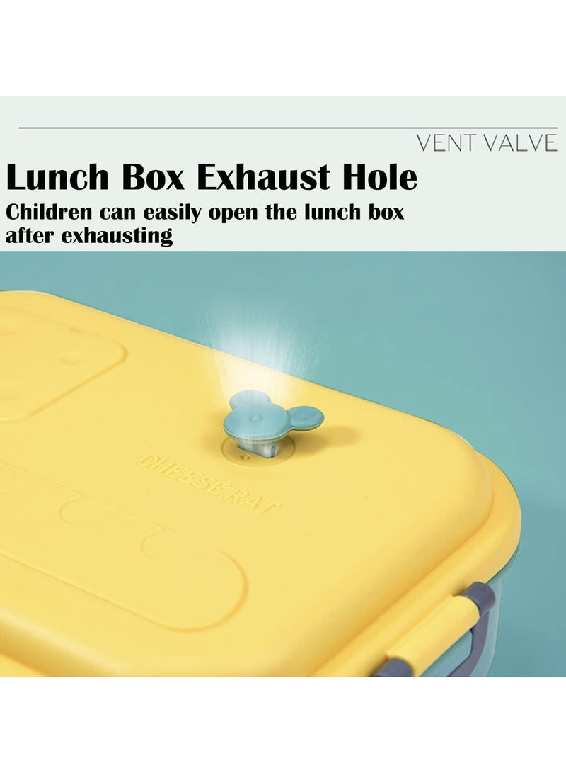 TOMSHOO Lunch Box for Kids Adults, 800ml Bento Lunch Box with Stainless Steel Lunch Containers Tray 3-Compartment, Leak-proof Bento Boxes for Kids Food Snack Containers for School Outdoors (Pink)  - Image 5