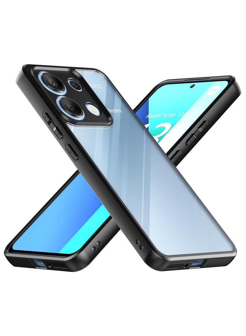 Case Cover Shockproof Hard PC Back Soft TPU Frame Anti-yellowing Slim Protective Cover Compatible with Redmi Note 13 Pro 4G / Poco m6 pro 4G (Clear) - Image 1