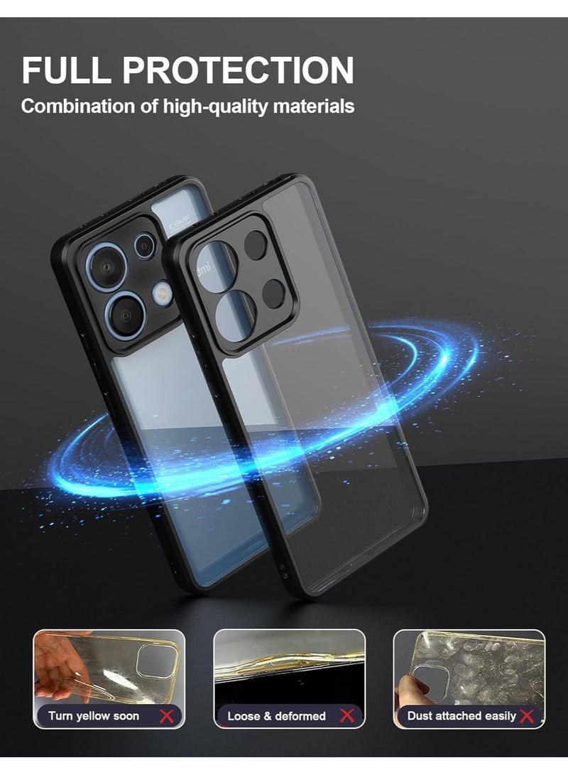 Case Cover Shockproof Hard PC Back Soft TPU Frame Anti-yellowing Slim Protective Cover Compatible with Redmi Note 13 Pro 4G / Poco m6 pro 4G (Clear) - Image 5