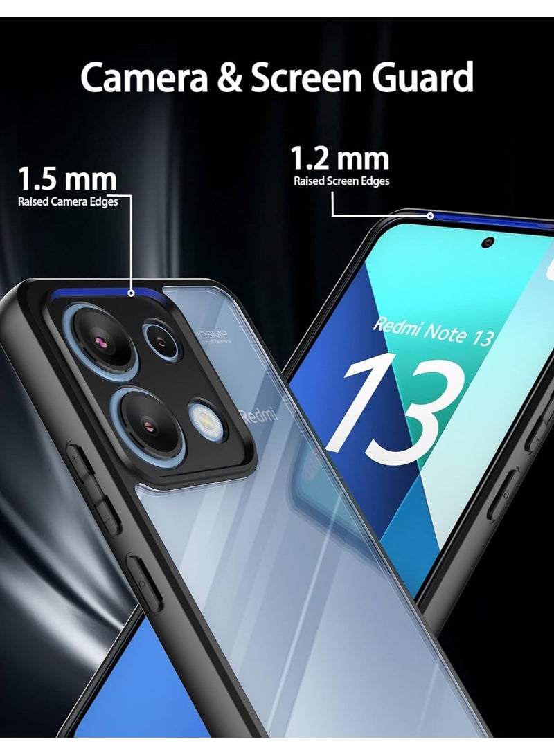 Case Cover Shockproof Hard PC Back Soft TPU Frame Anti-yellowing Slim Protective Cover Compatible with Redmi Note 13 Pro 4G / Poco m6 pro 4G (Clear) - Image 4