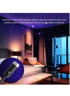 KASTWAVE USB Star Projection Night Light with Auto Rotating Sound Activated Strobe Adjustable Romantic Violet Interior Car Lights Roof Decoration for Car, Ceiling, Bedroom, Party  - Image 2