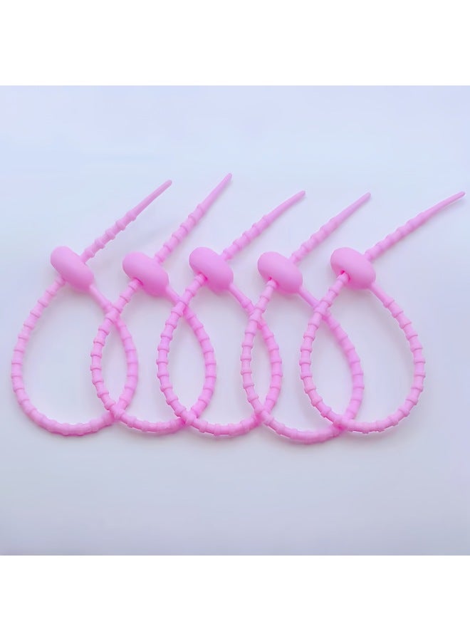 Loquat Tadpole Tie DIY Live Buckle Writer Soft Glue Tie Keychain Jewelry Bag Doll Lanyard Decoration Accessories-Color:Pink 26cm - Image 1