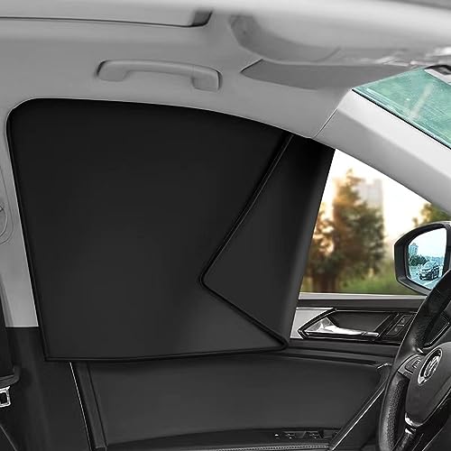 Ovege Car Side Window Sun Shade Magnetic Car Curtain Suction Magnetic Suedette －Front Seat 2pcs - Image 1