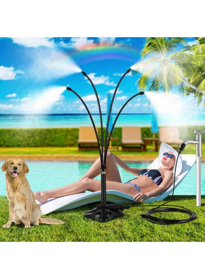 بواو مرشات بخار محمولة من BOAO للفناء الخارجي - أداء تبريد فائق مع تغطية بخار 360 درجة، ومتانة خط بخار بطول 26.24 قدمًا، مما يجعلها مثالية للفناءات والمسابح وألعاب المياه والحدائق. - Image 1