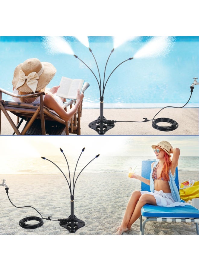 بواو مرشات بخار محمولة من BOAO للفناء الخارجي - أداء تبريد فائق مع تغطية بخار 360 درجة، ومتانة خط بخار بطول 26.24 قدمًا، مما يجعلها مثالية للفناءات والمسابح وألعاب المياه والحدائق. - Image 4